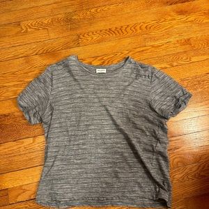Saint Laurent Striped Grey Glitter Shirt